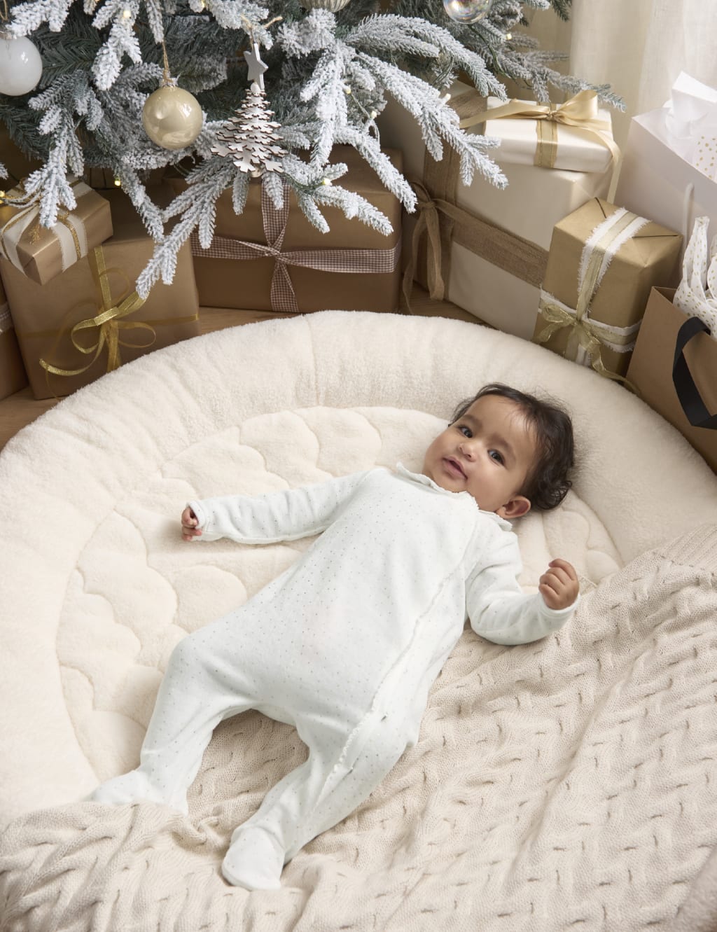Cotton Rich Velour Spot Sleepsuit (0-12 Mths) 3 of 4