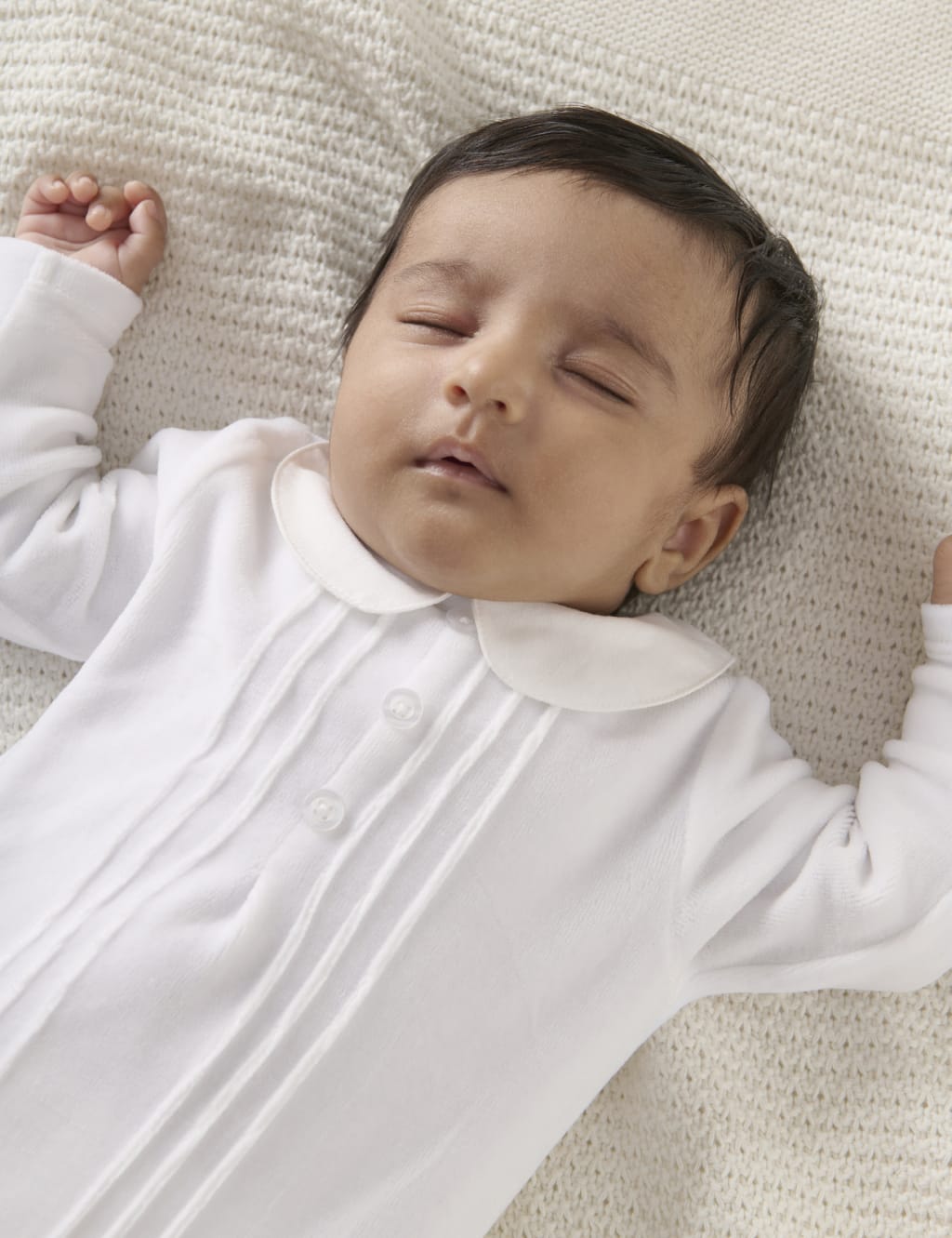 Cotton Rich Velour Sleepsuit (0-6 Mths) 3 of 5