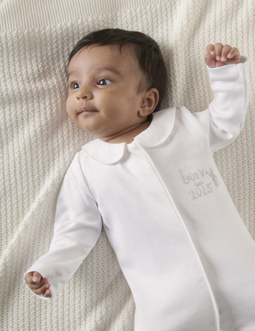 Pure Cotton Born in 2025 Sleepsuit (0-6 Mths) 3 of 5