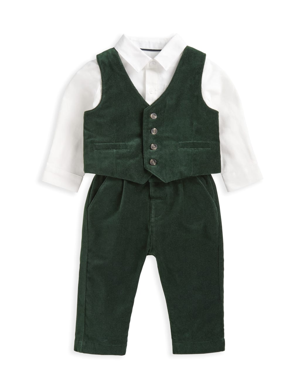 3pc Pure Cotton Velour Suit Outfit (0-3 Yrs) 2 of 6