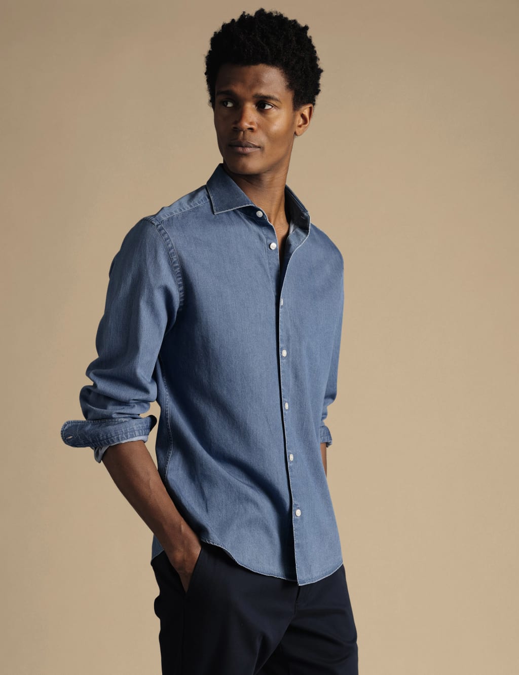 Slim fit denim shirts store