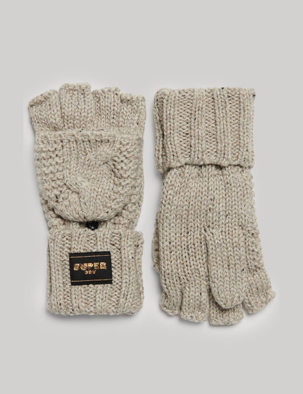 Knitted Cable Gloves with Wool Superdry M S