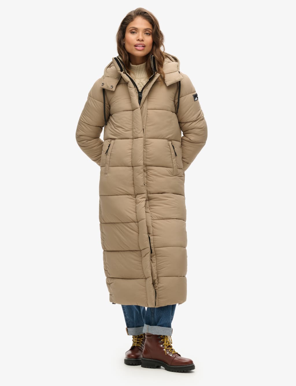 Hooded Relaxed Longline Puffer Coat 1 of 7