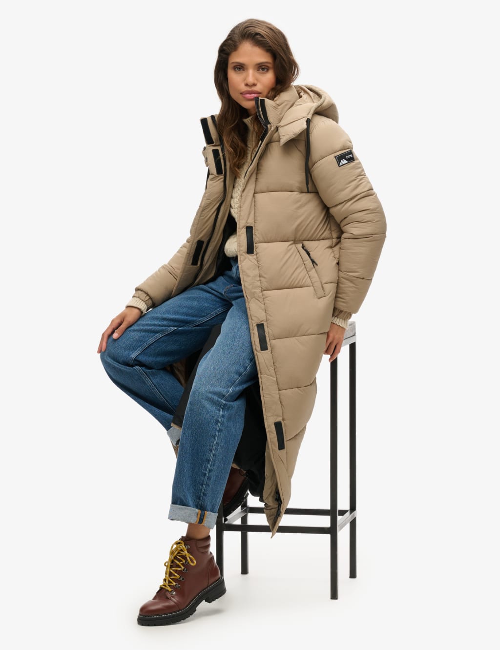 Hooded Relaxed Longline Puffer Coat 6 of 7