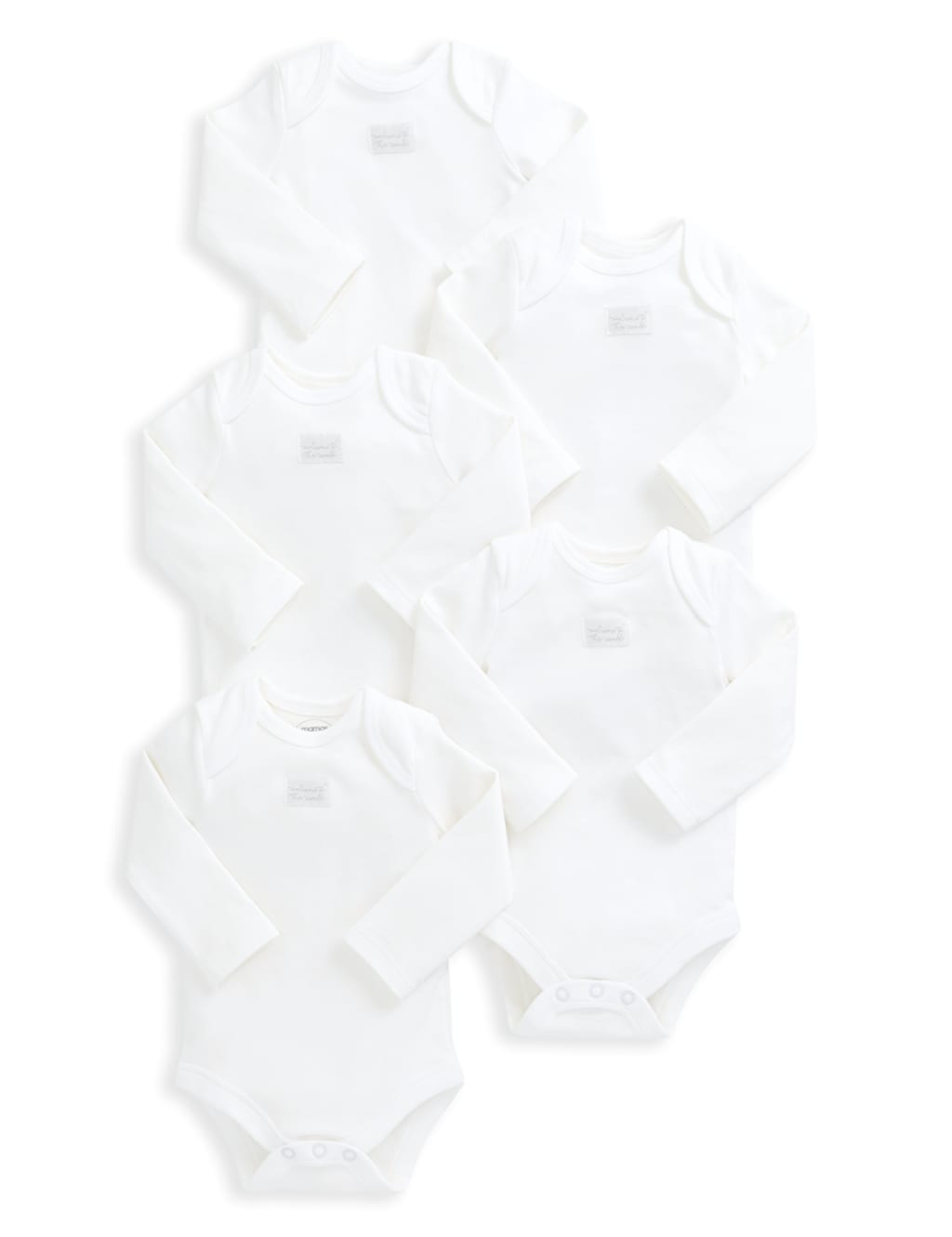 5pk Pure Cotton Bodysuits (7lbs-2 Yrs) 2 of 2