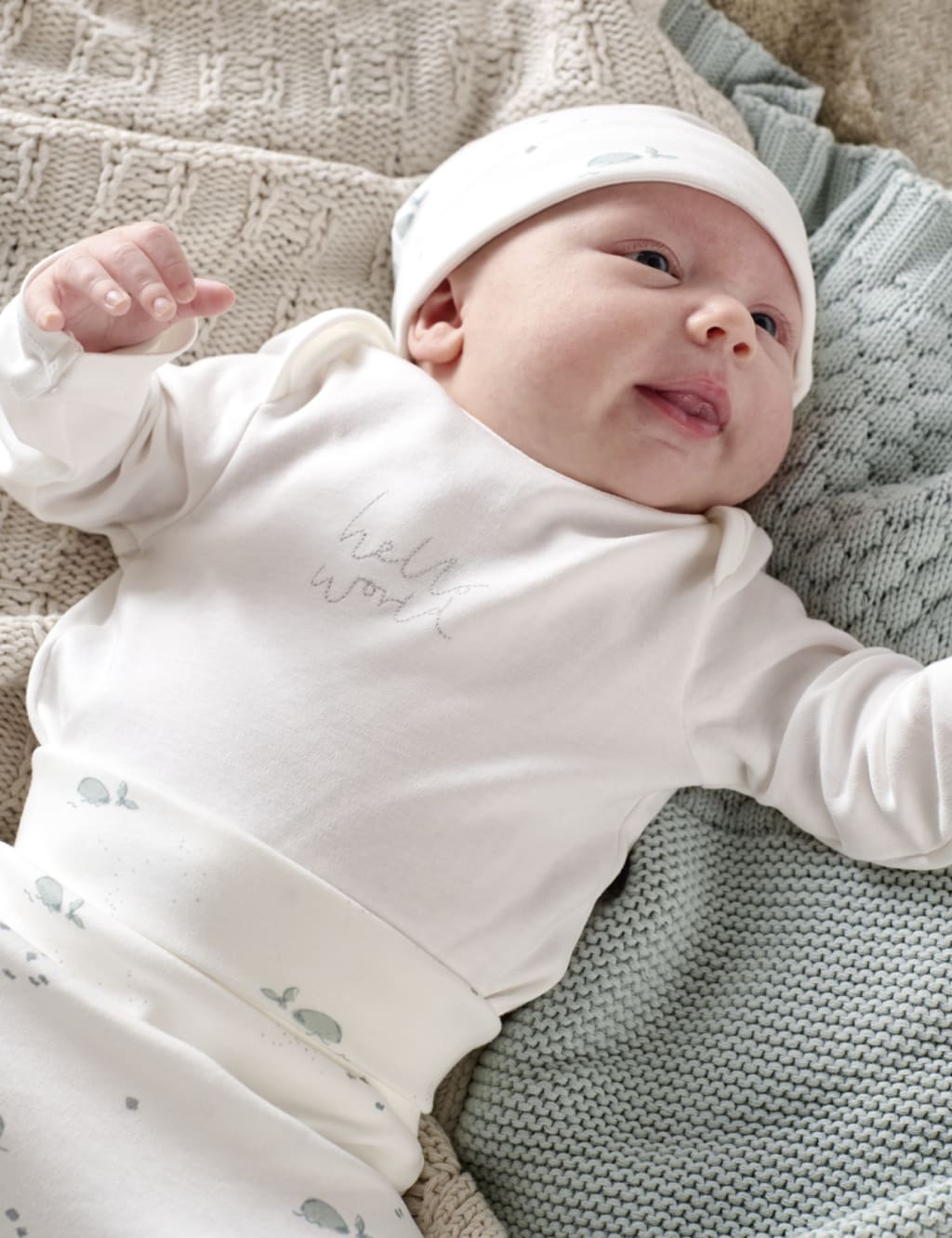 3pc Pure Cotton Whale Outfit (7lbs-6 Mths) 4 of 8