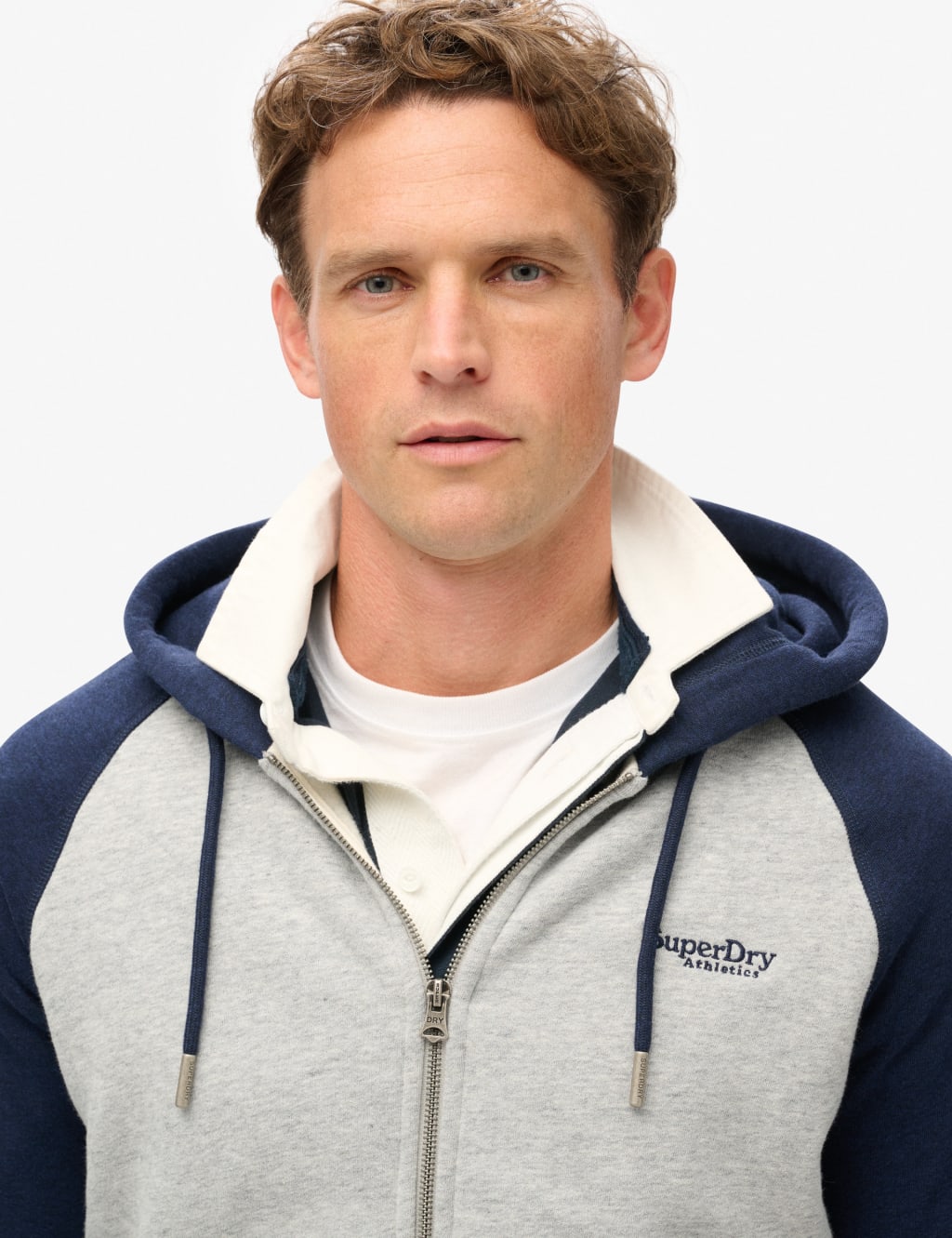 Cotton Rich Colour Block Zip Up Hoodie Superdry M S