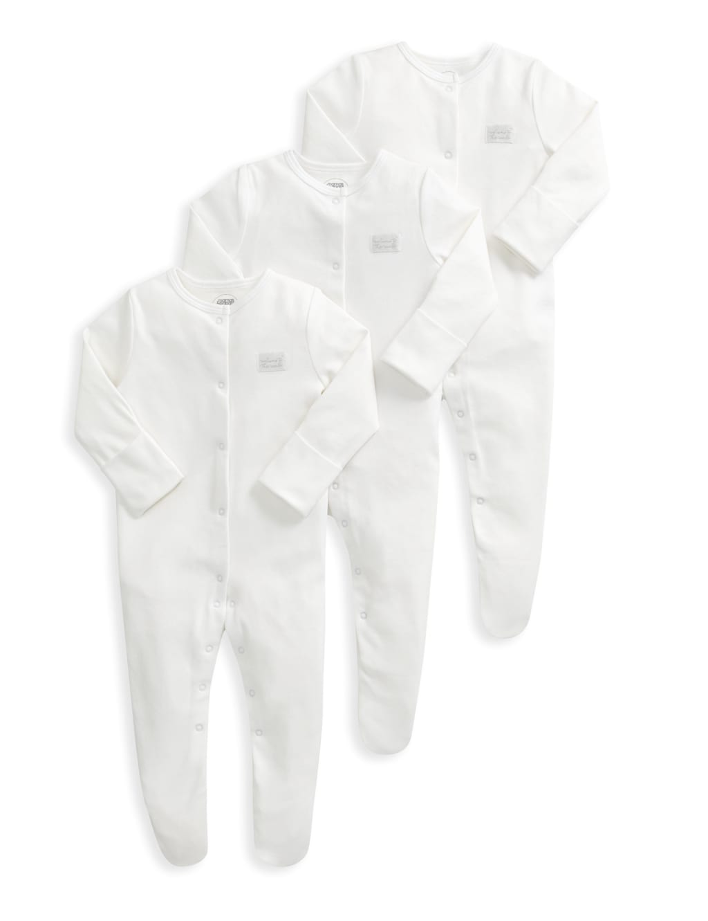 3pk Pure Cotton Sleepsuits (7lbs-2 Yrs) 2 of 2