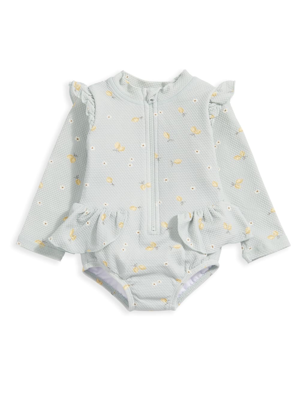 Textured Lemon Print Swimsuit (0-3 Yrs) 2 of 2