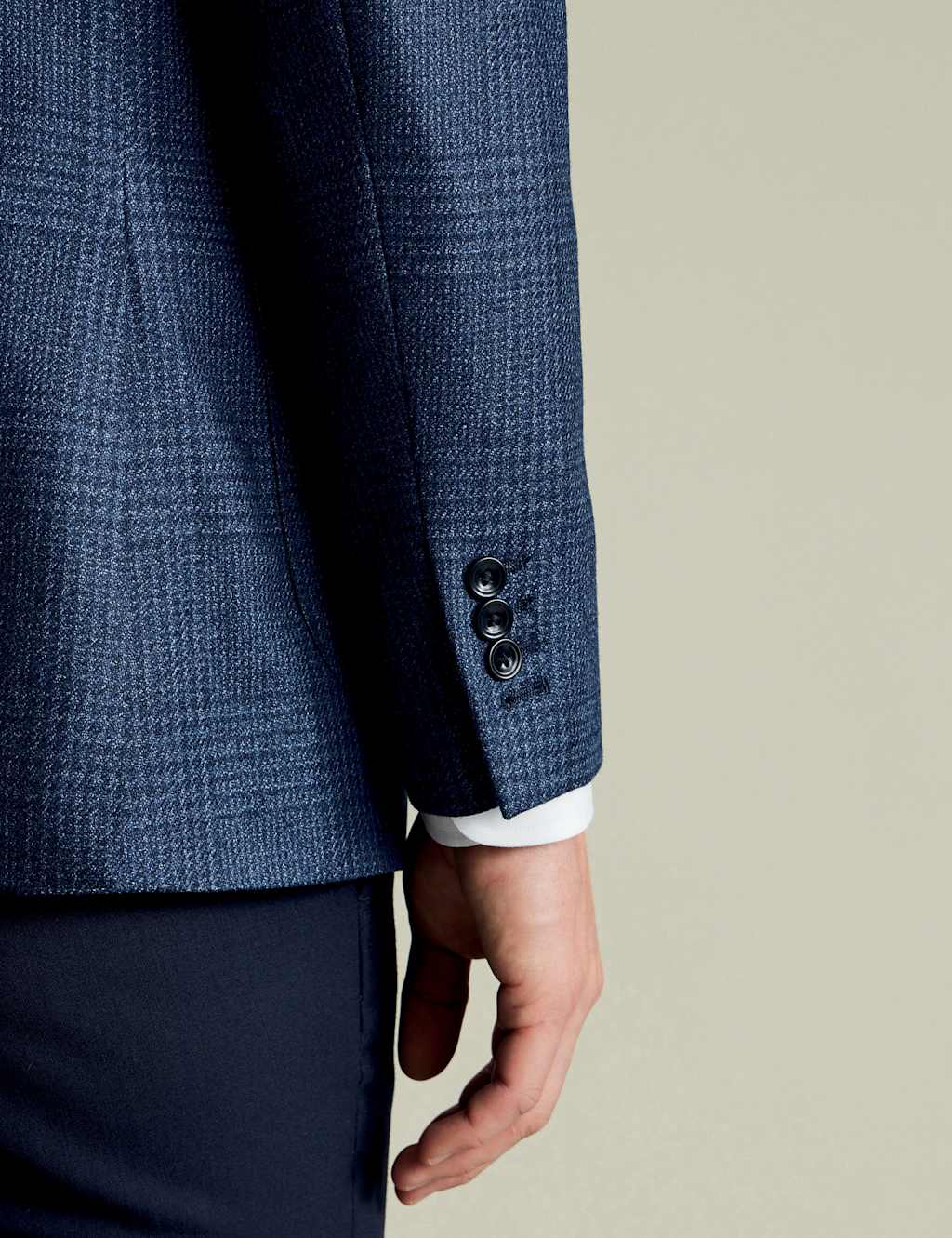 Slim Fit Wool Silk Check Blazer 3 of 4