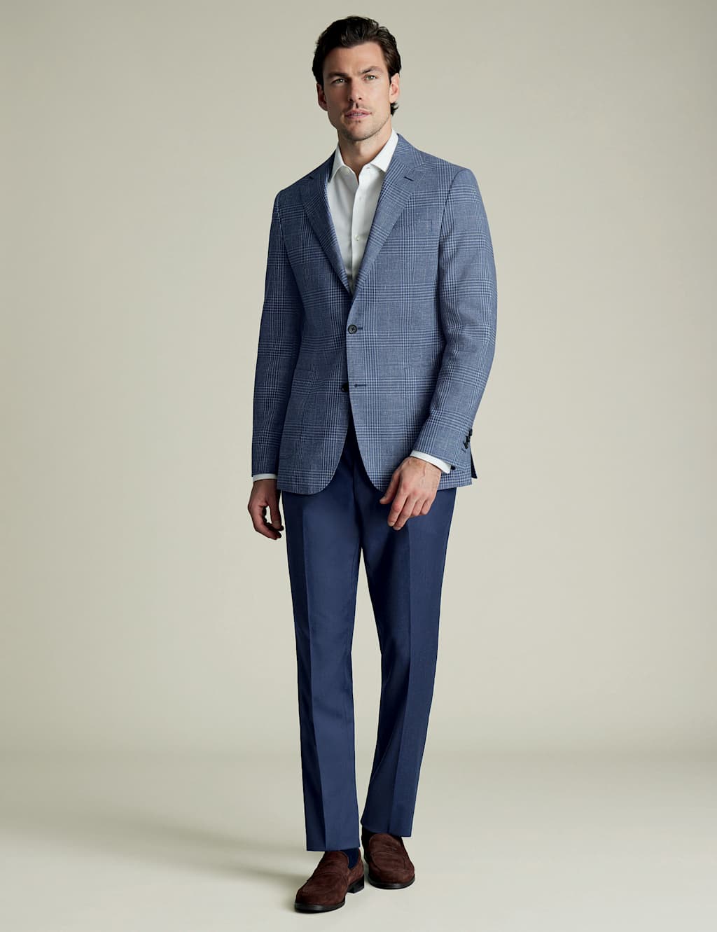 Slim Fit Wool Rich Linen Blend Check Jacket 2 of 5