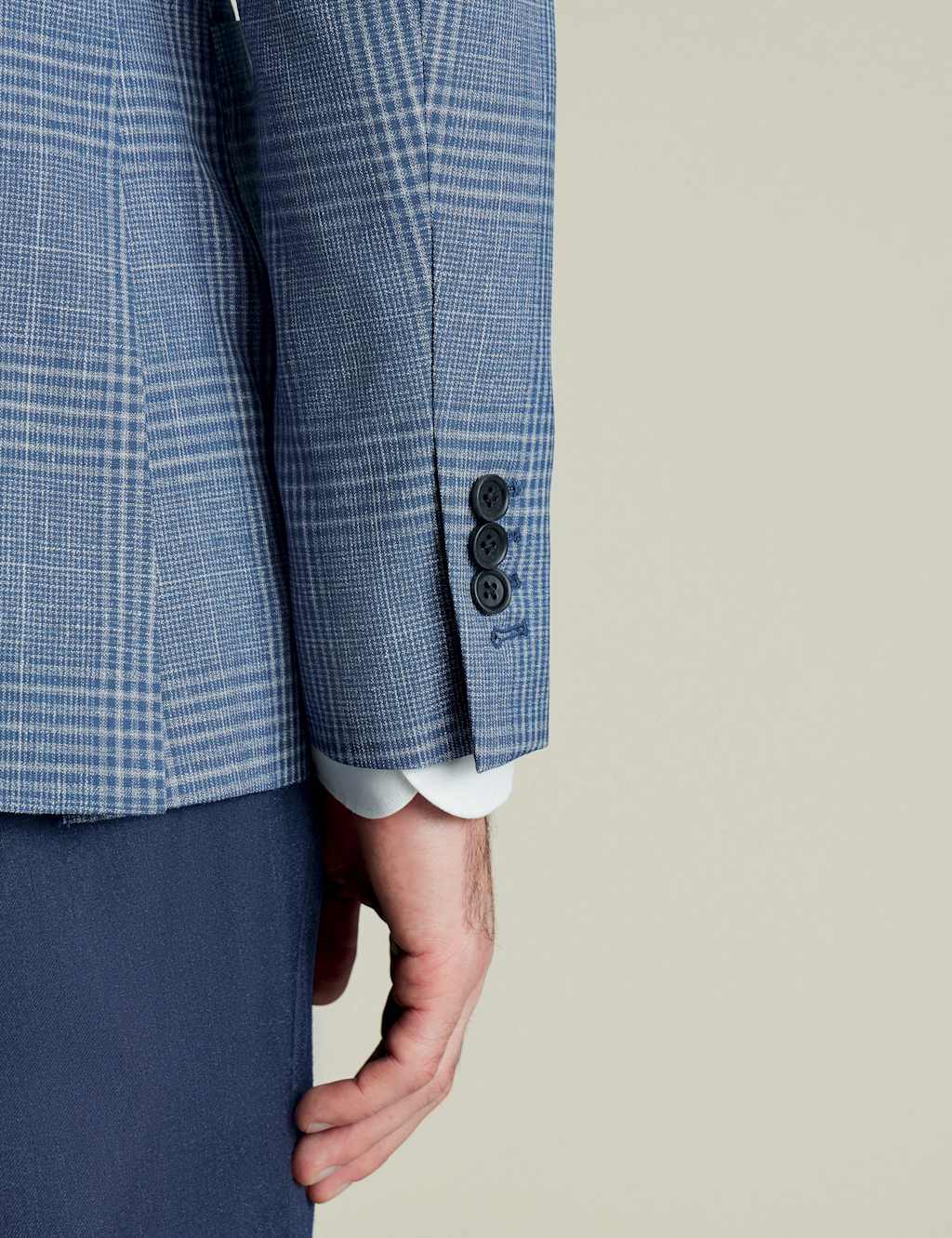 Slim Fit Wool Rich Linen Blend Check Jacket 4 of 5