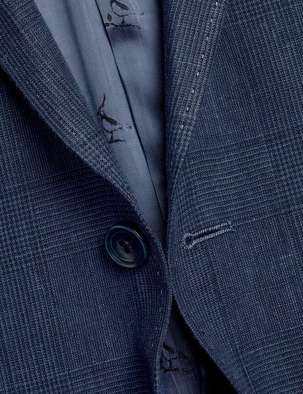 Slim Fit Pure Linen Check Suit Jacket 5 of 5
