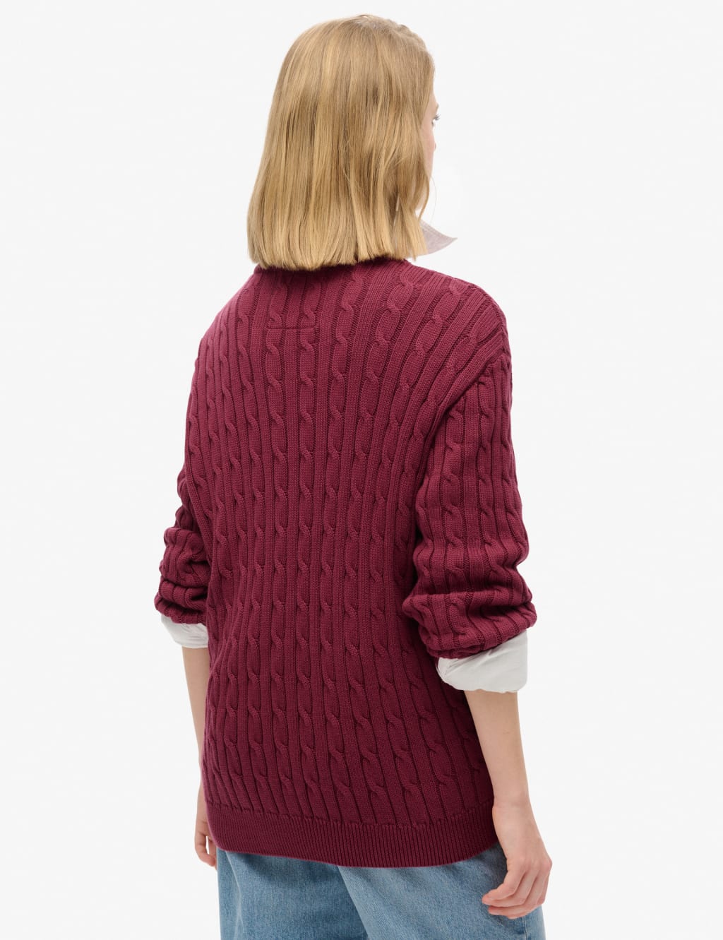 Pure Cotton Cable Knit V-Neck Jumper 3 of 5