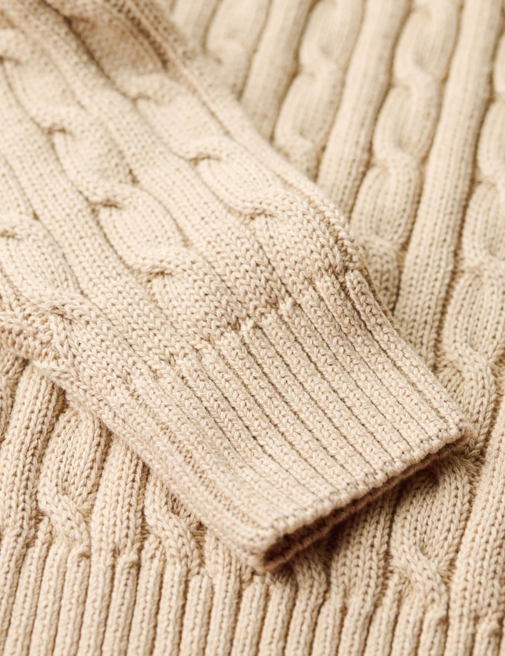 Pure Cotton Cable Knit Roll Neck Jumper 5 of 5