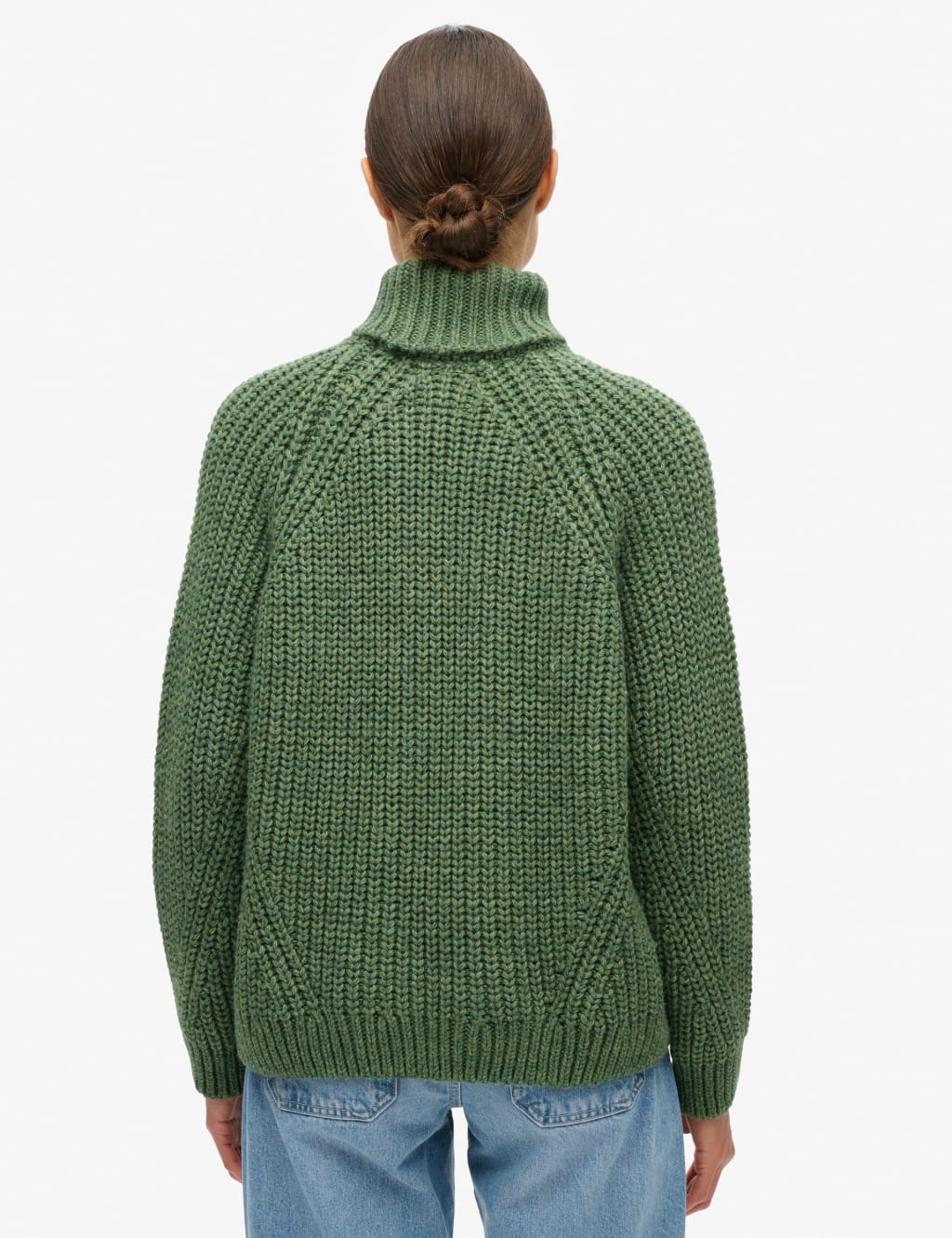 Textured Roll Neck Relaxed Jumper with Wool 3 of 4