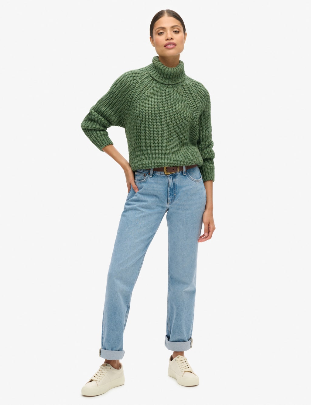 Textured Roll Neck Relaxed Jumper with Wool 4 of 4
