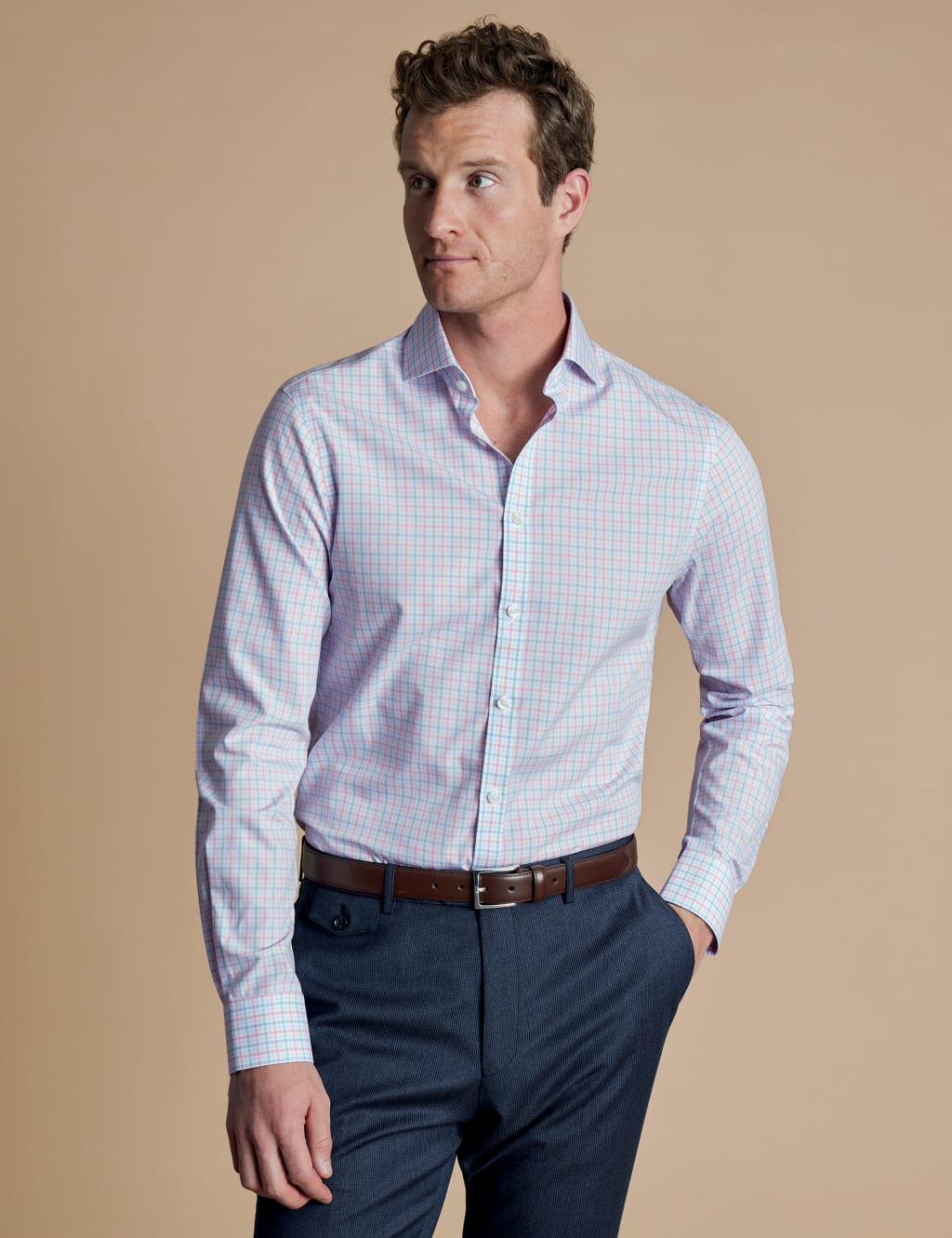 Regular Fit Non Iron Pure Cotton Check Shirt 1 of 6