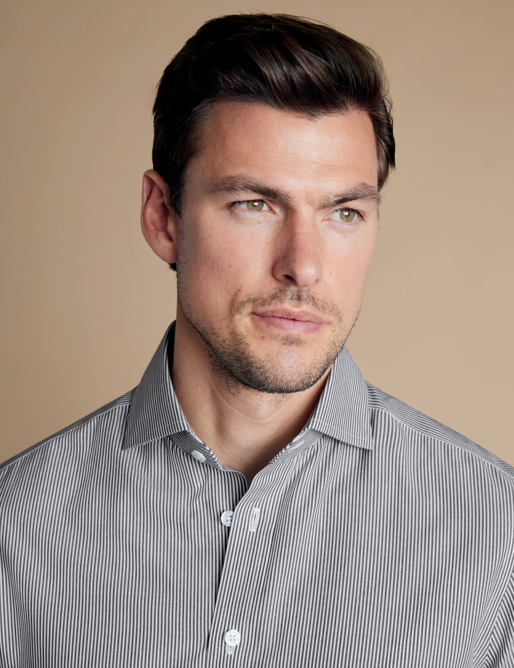 Slim Fit Non Iron Pure Cotton Striped Shirt 3 of 6