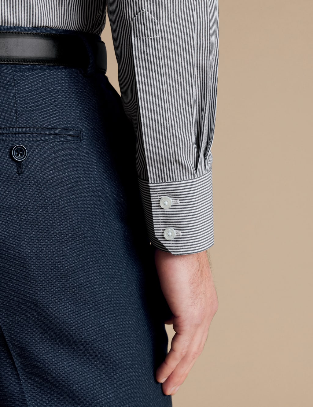 Slim Fit Non Iron Pure Cotton Striped Shirt 4 of 6