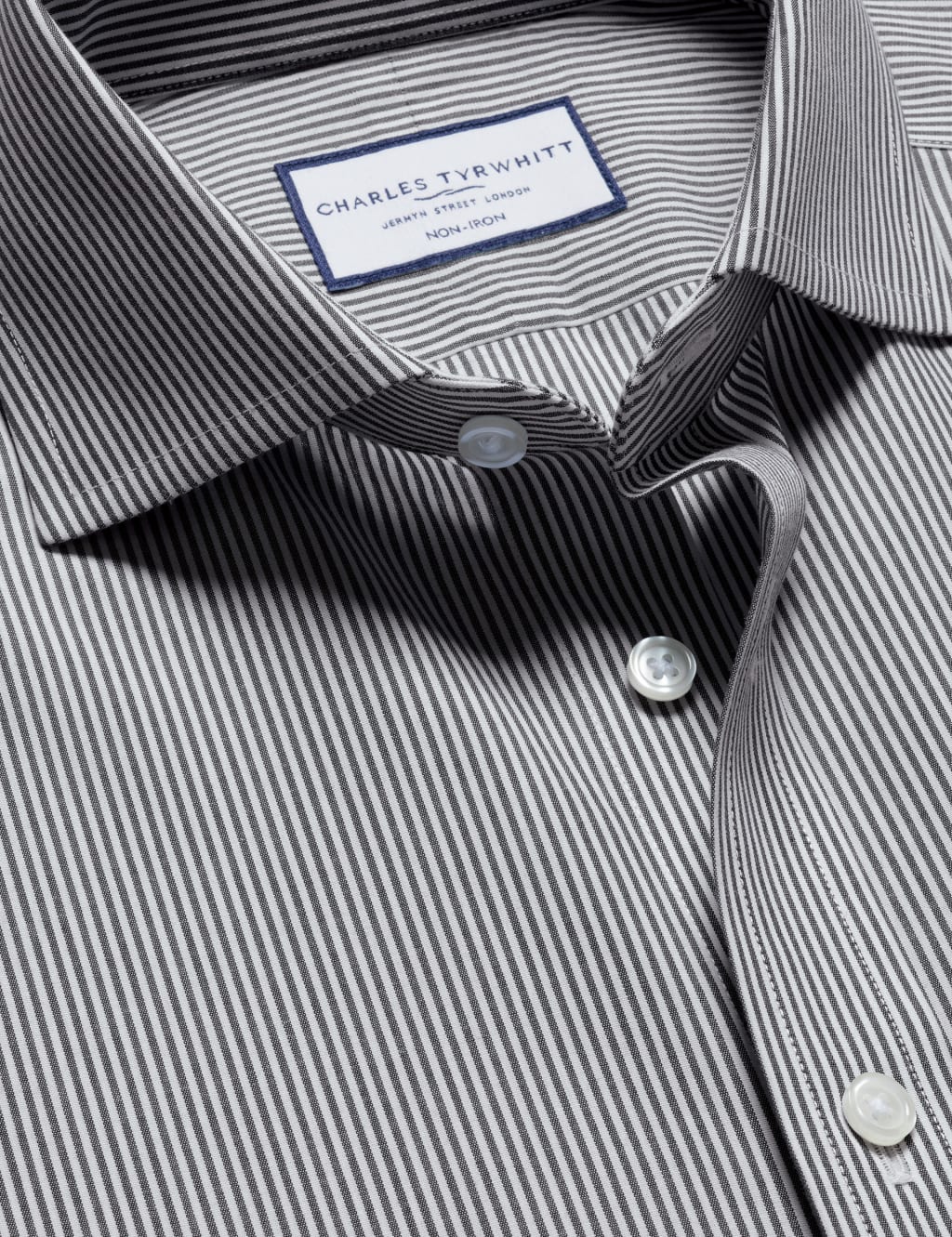Slim Fit Non Iron Pure Cotton Striped Shirt 5 of 6
