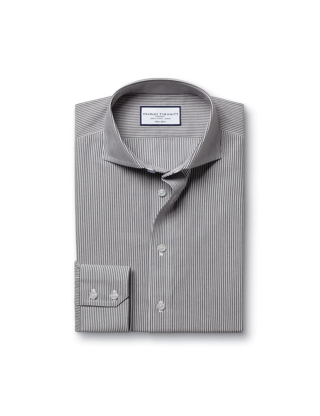 Slim Fit Non Iron Pure Cotton Striped Shirt 2 of 6