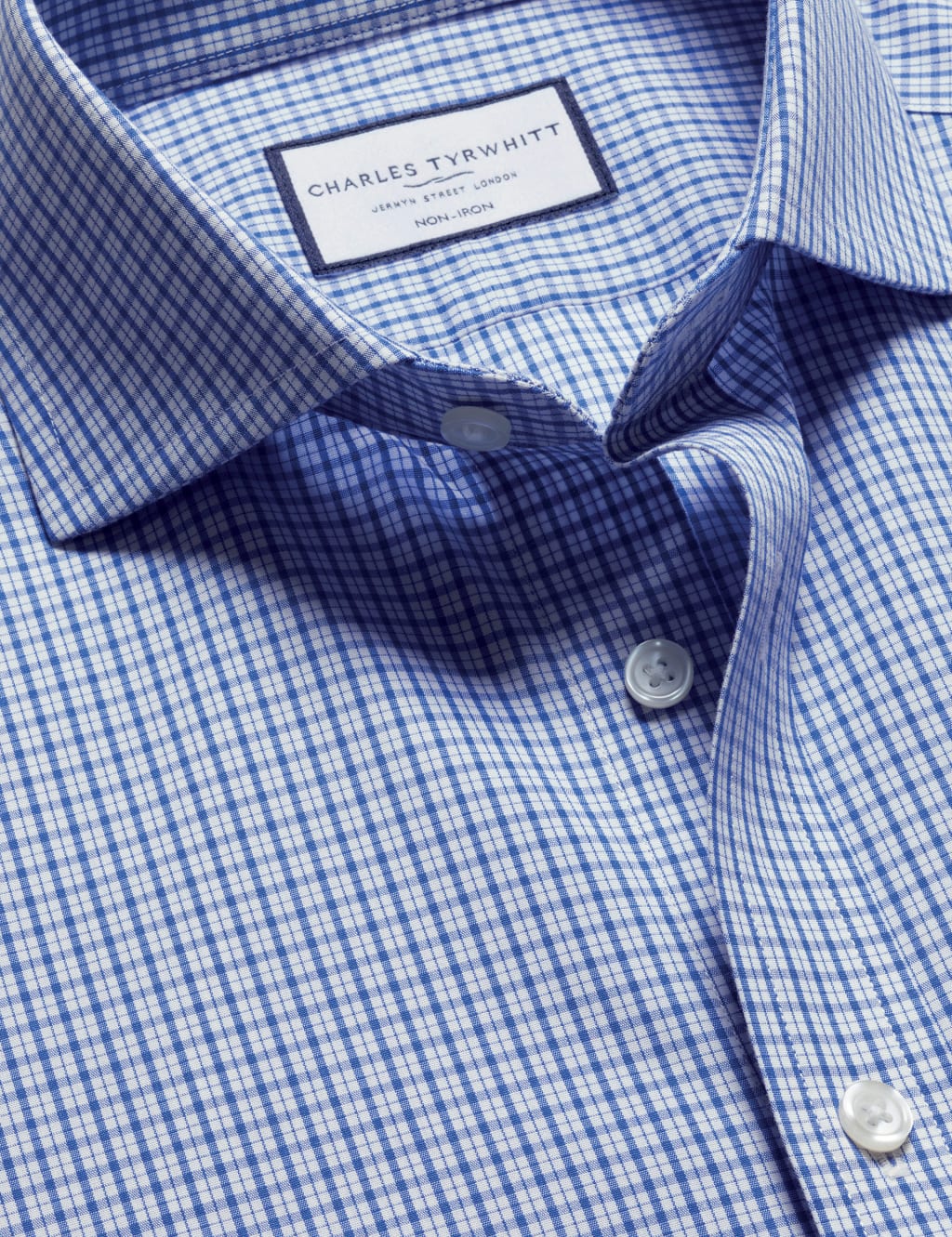 Slim Fit Non-Iron Pure Cotton Check Shirt 6 of 7