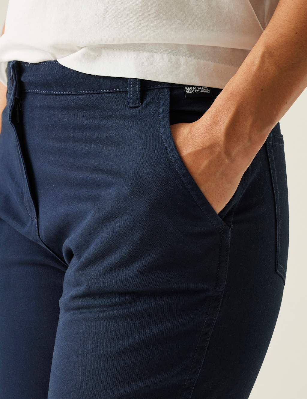 Cotton Rich Tapered Cropped Trousers 5 of 5
