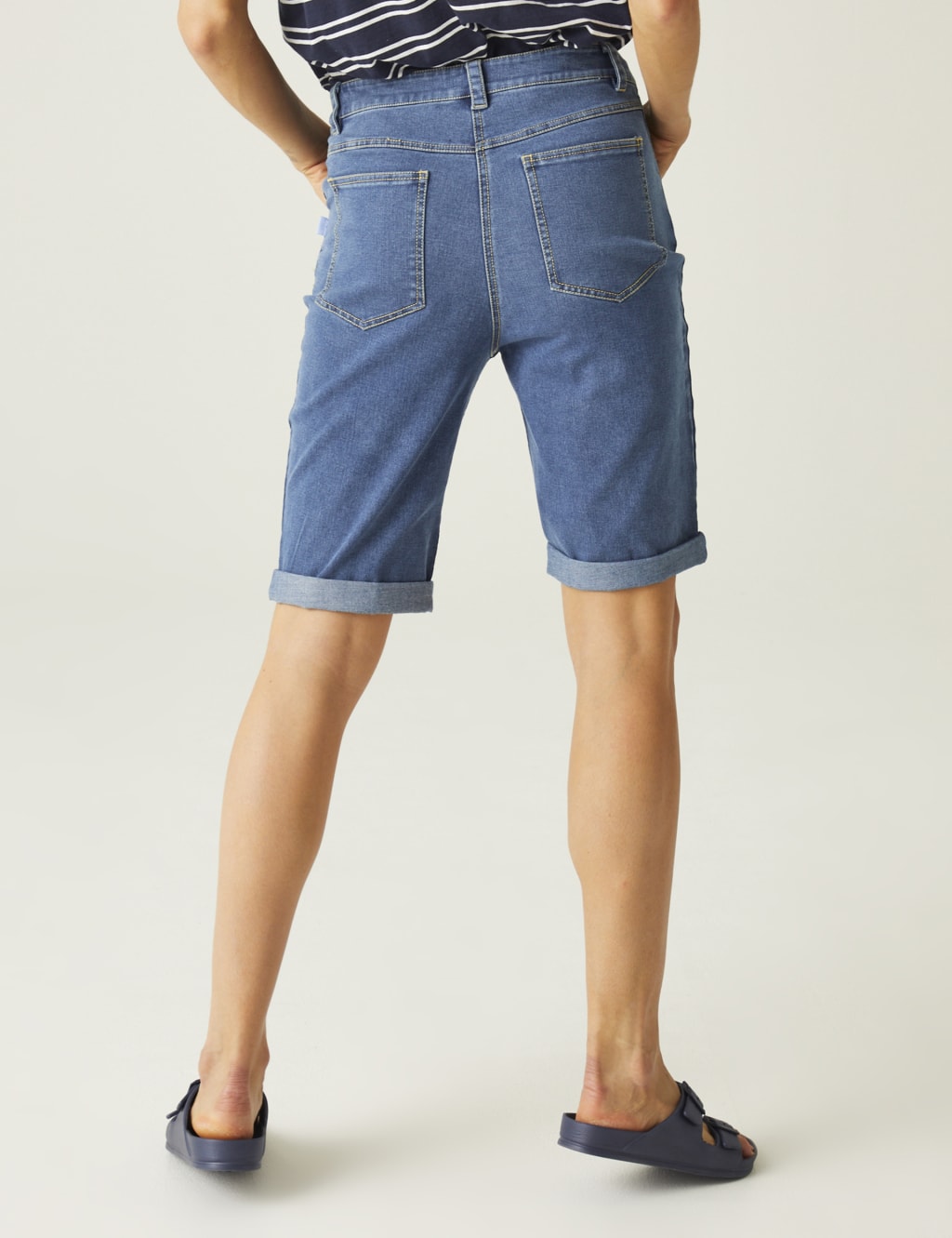 Erdre Denim Knee Length Shorts 4 of 5