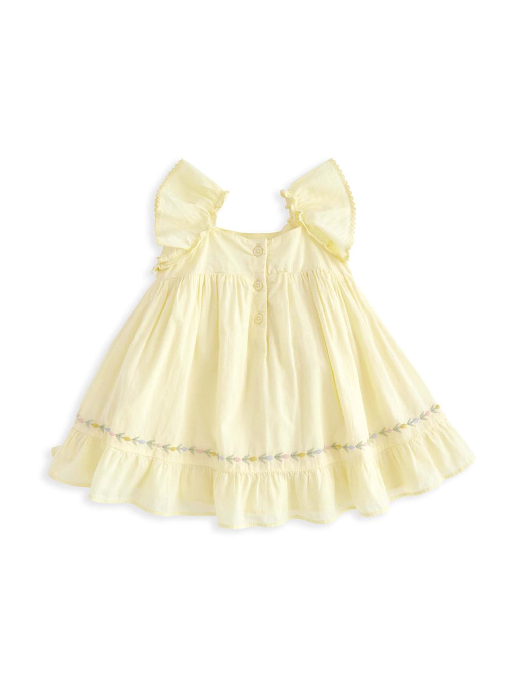 Pure Cotton Frill Embroidered Dress (0-3 Yrs) 3 of 3