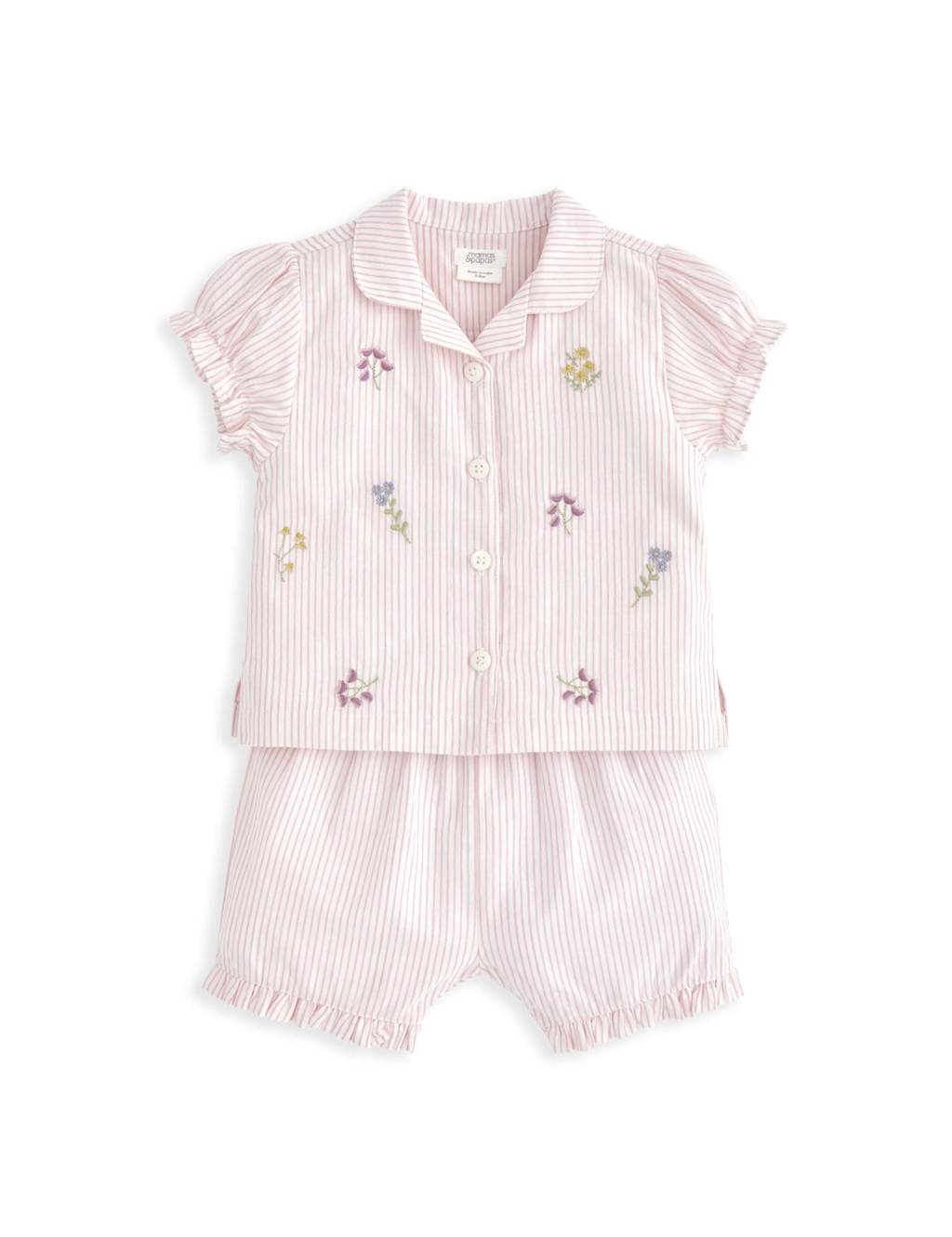 Pure Cotton Striped & Floral Pyjamas (3-36 Mths) 2 of 4