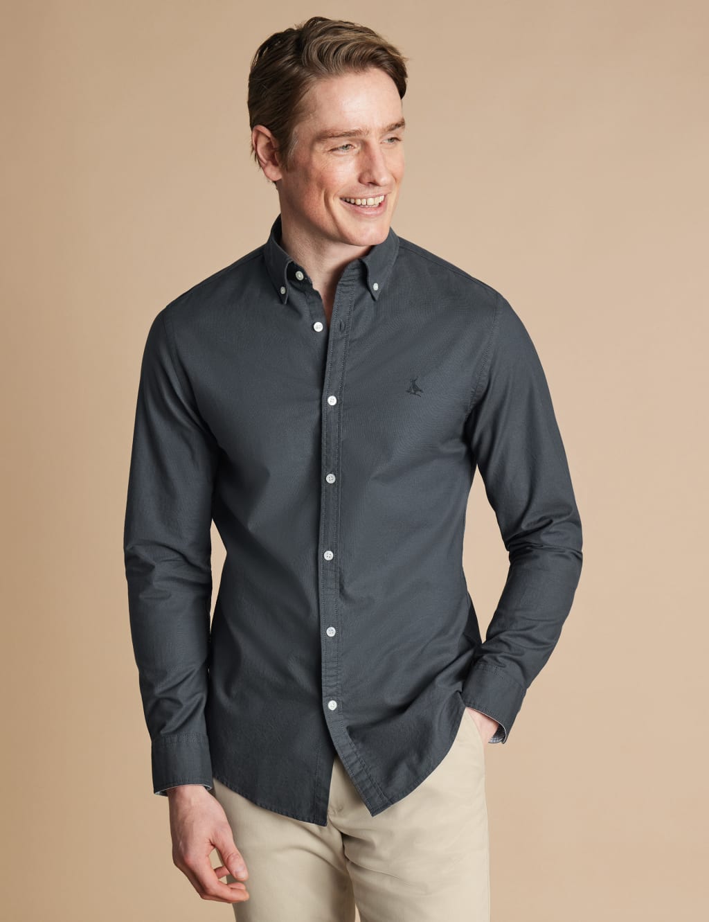 Slim Fit Pure Cotton Washed Oxford Shirt 1 of 7