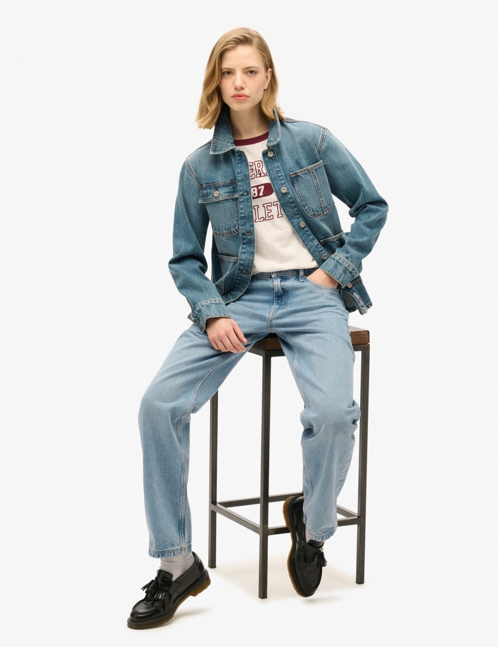 Logo Embroidered Denim Jacket 2 of 5