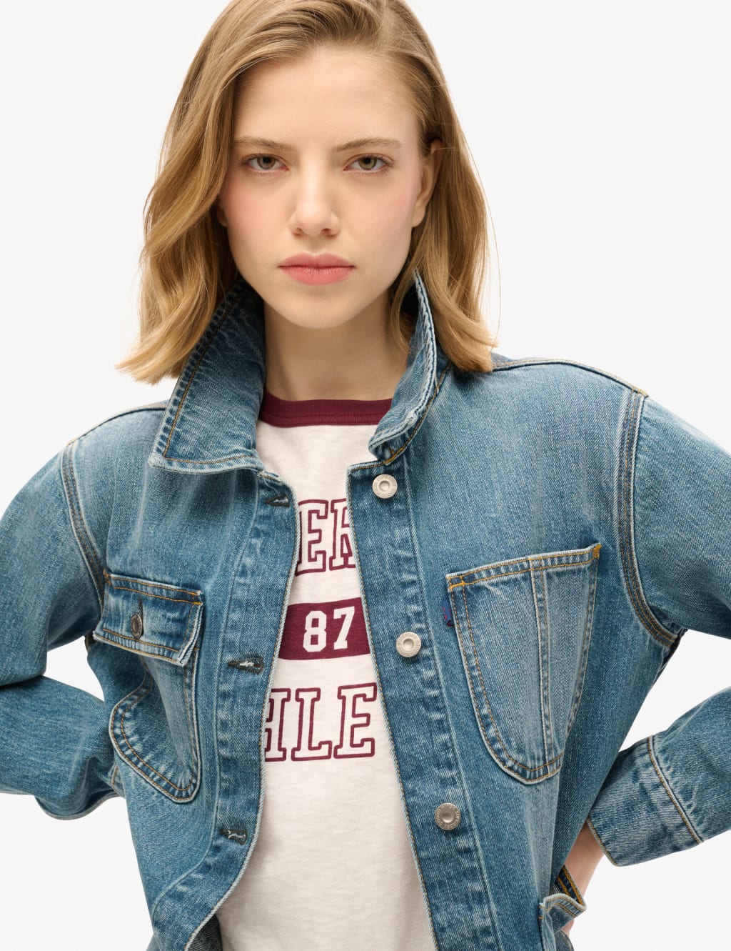 Logo Embroidered Denim Jacket 4 of 5