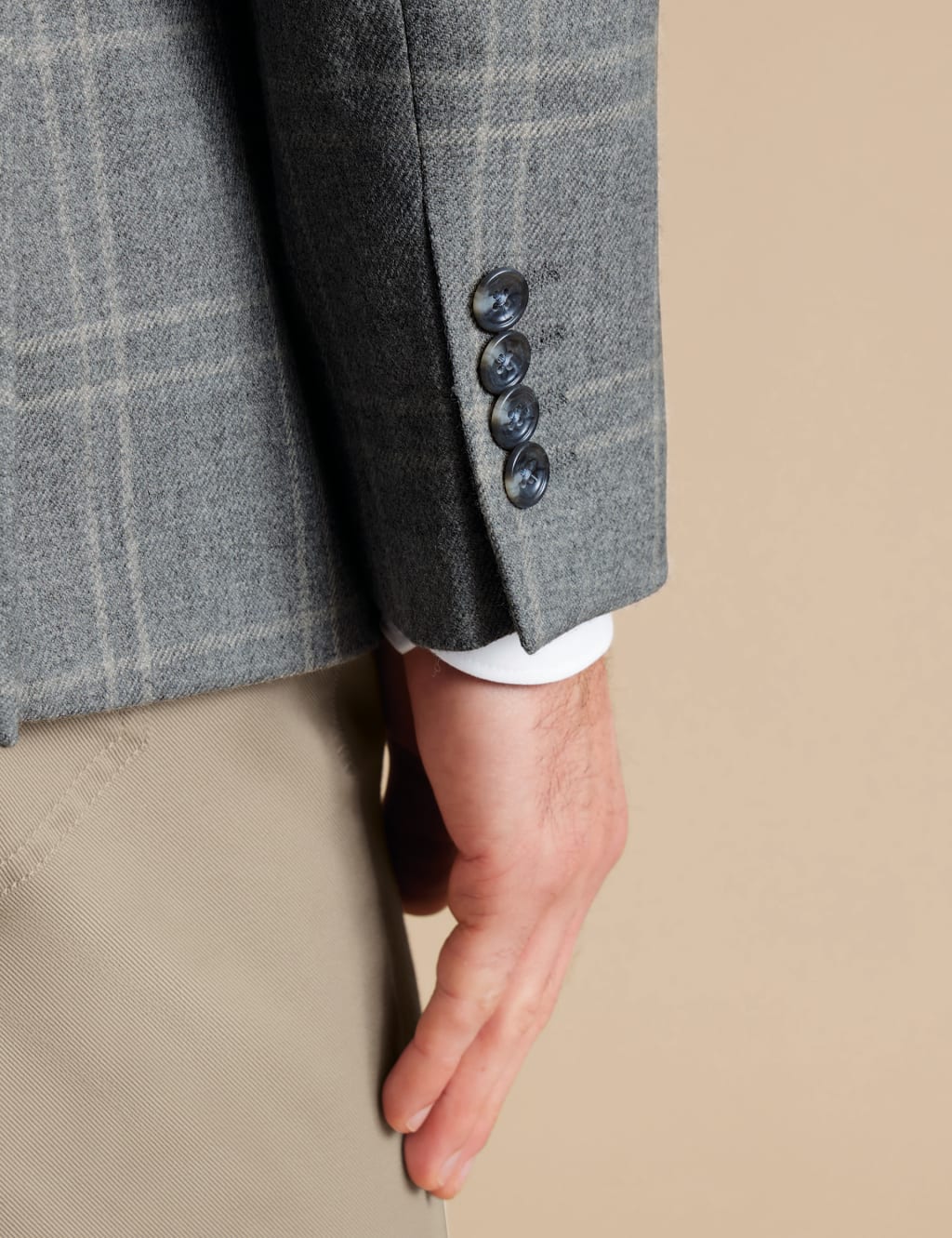 Slim Fit Pure Wool Check Suit Jacket 4 of 5