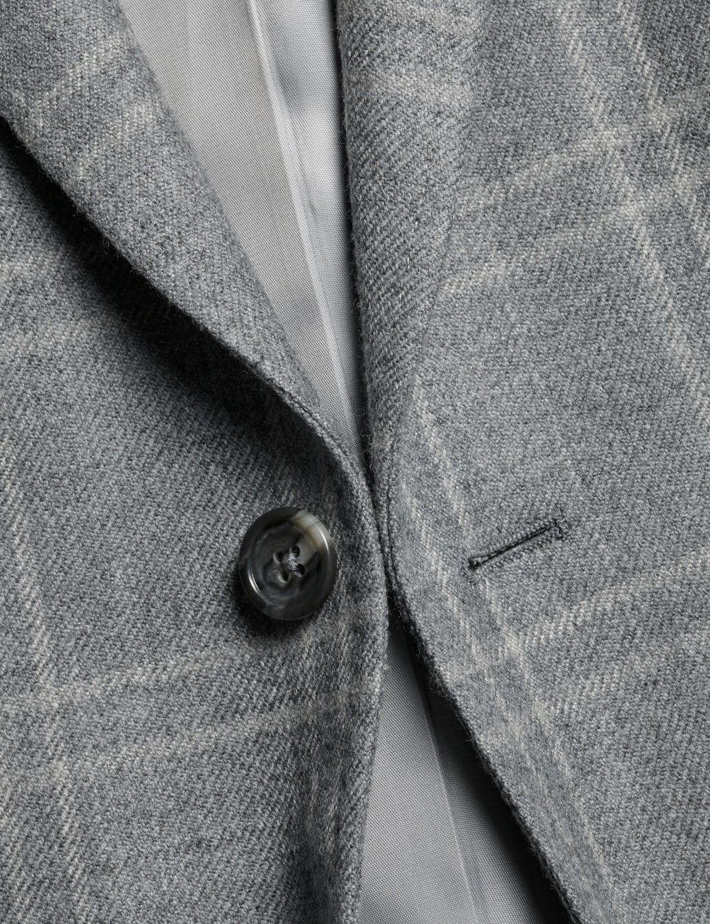 Slim Fit Pure Wool Check Suit Jacket