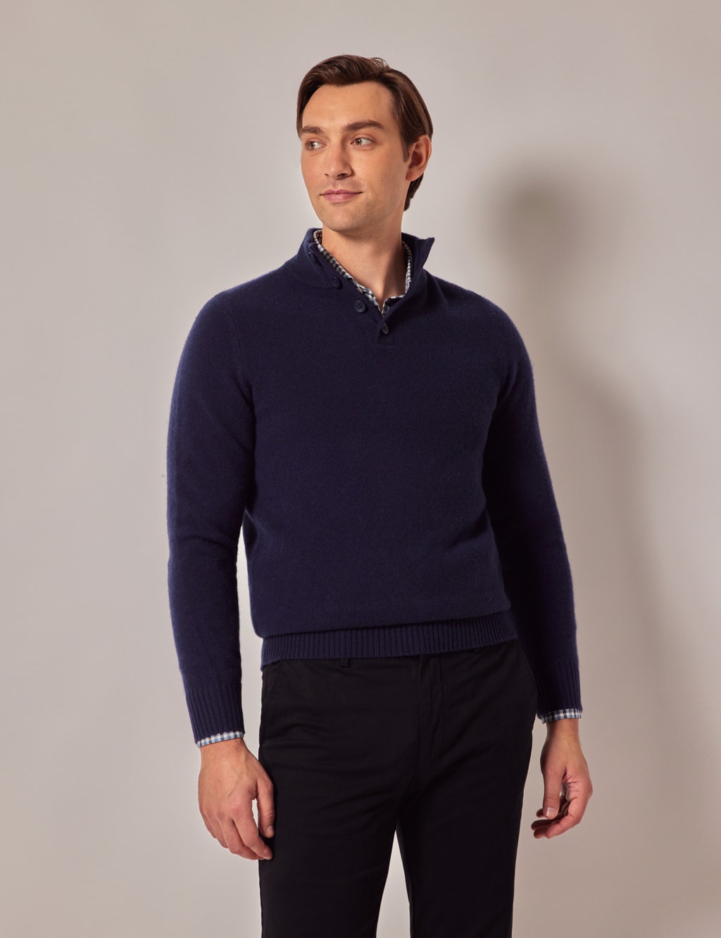 Pure Lambswool Half Button Jumper 4 of 8