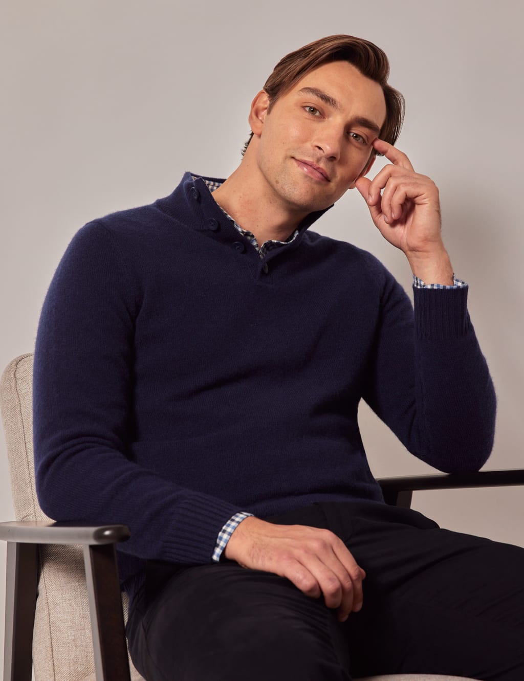 Pure Lambswool Half Button Jumper 8 of 8