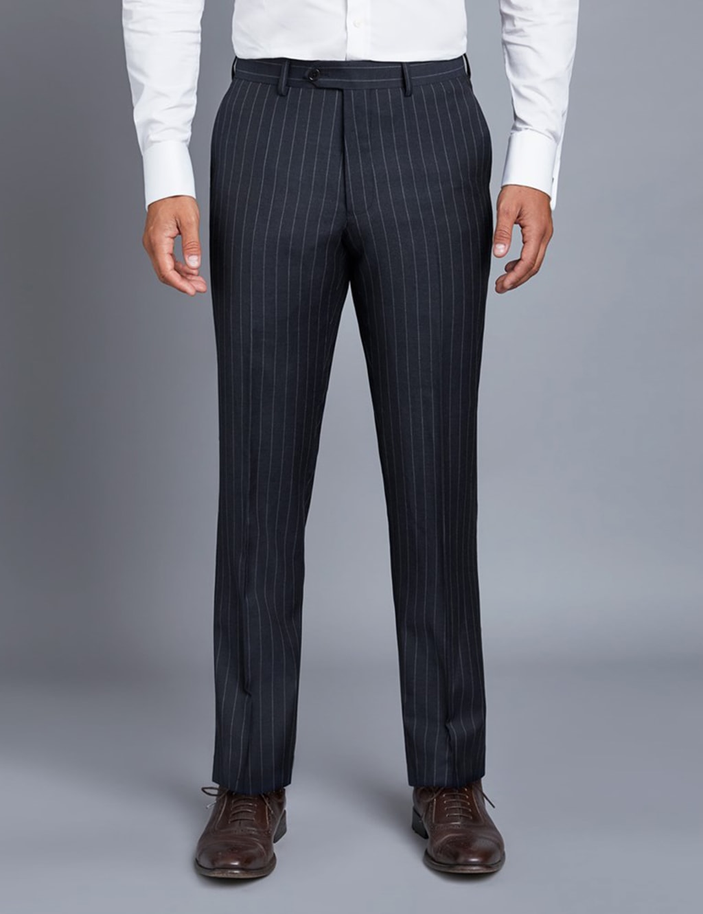 Striped slim trousers sales
