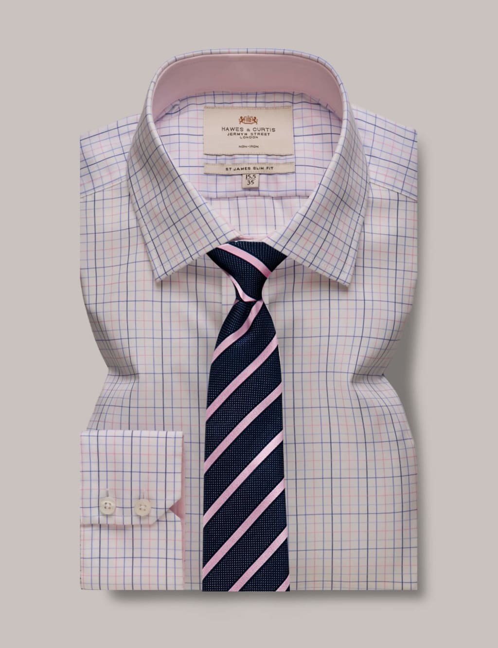 Slim Fit Easy Iron Pure Cotton Check Shirt 2 of 3