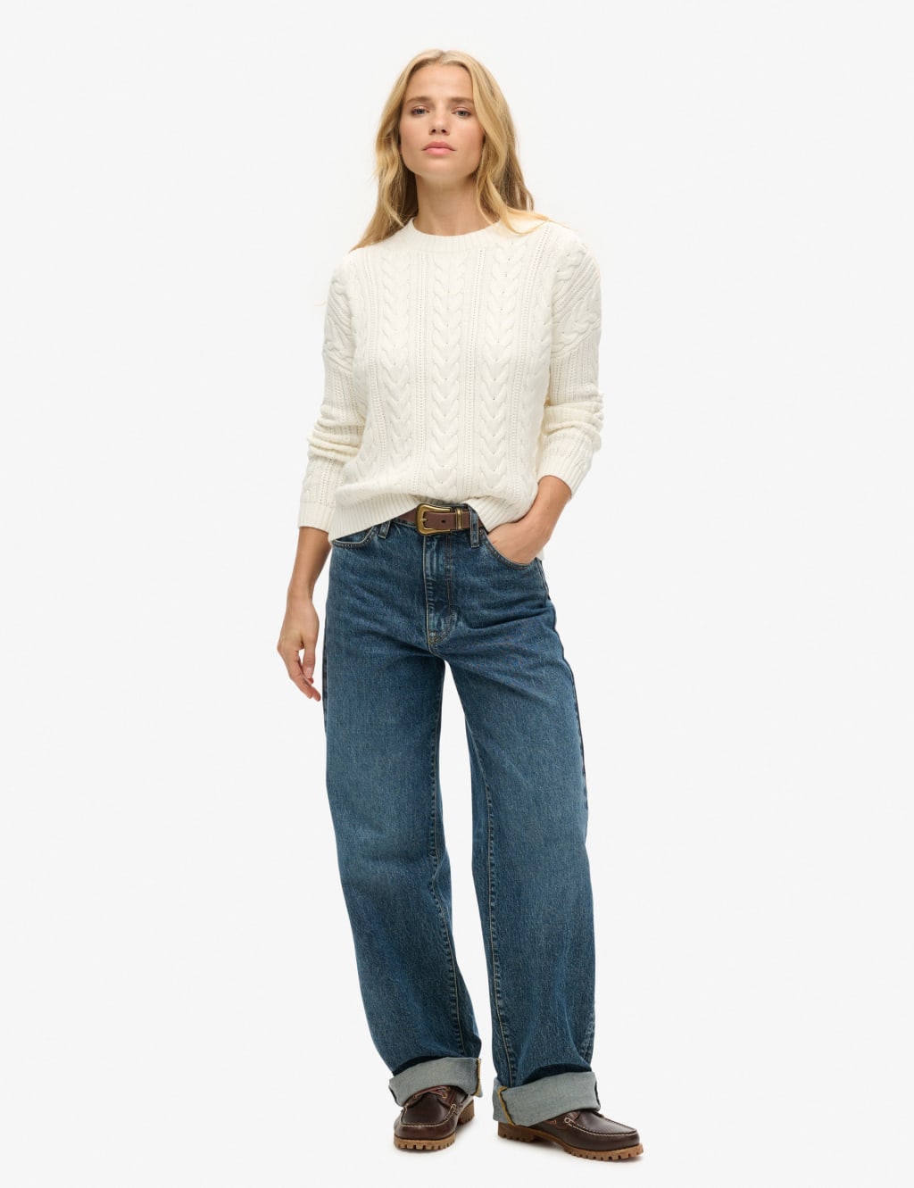 Pure Cotton Cable Knit Relaxed Jumper 4 of 4