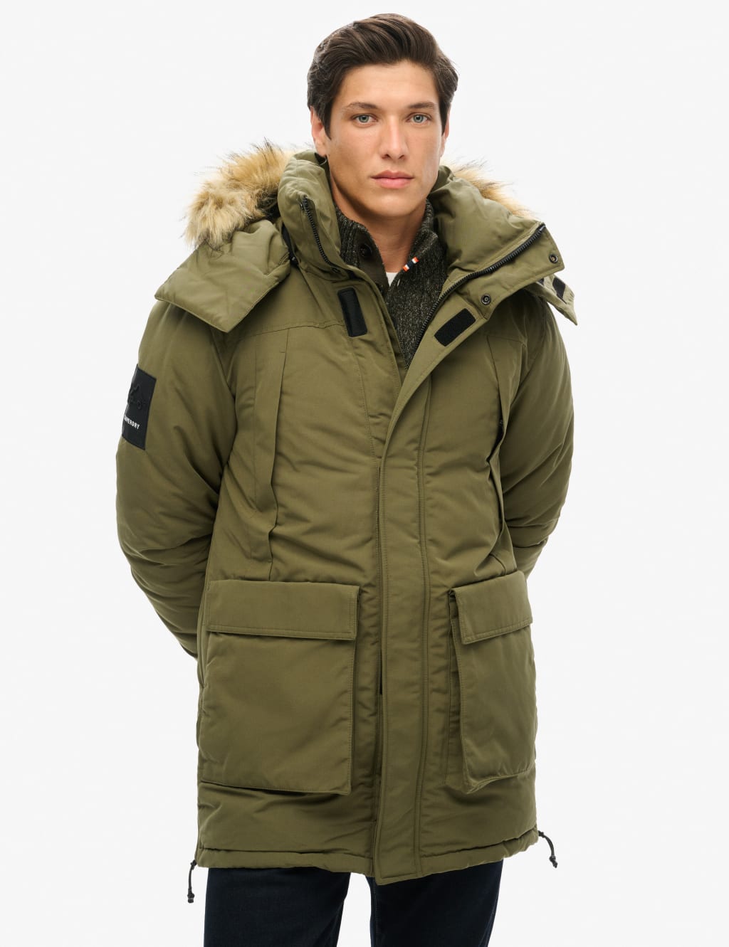 Padded parka with fur hood new arrivals