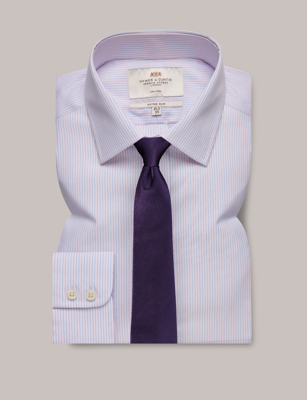 Fitted Slim Non Iron Pure Cotton Striped Shirt 2 of 3