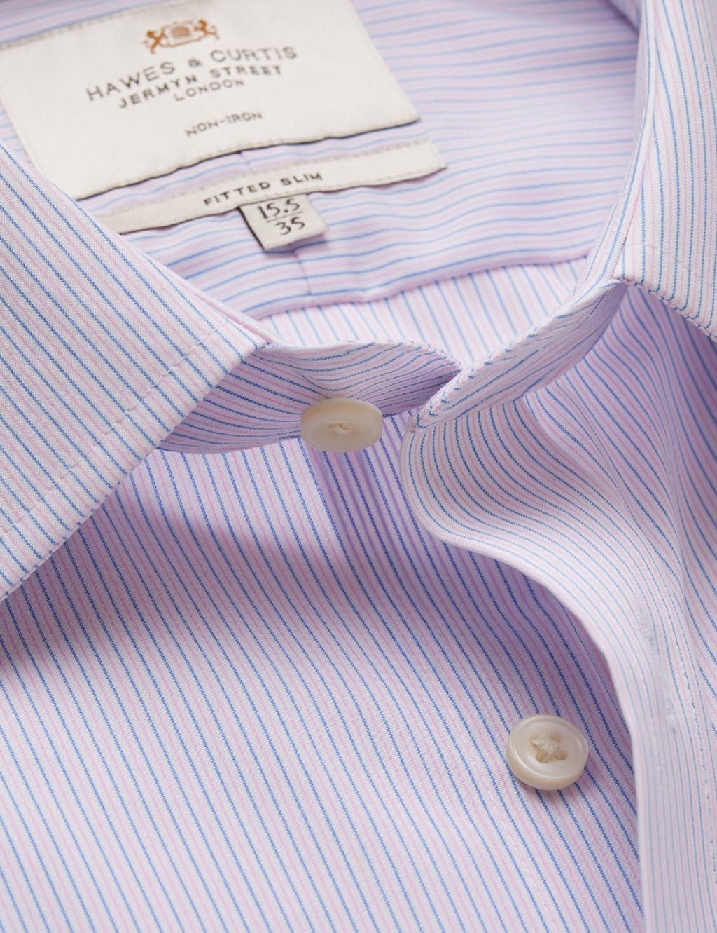 Fitted Slim Non Iron Pure Cotton Striped Shirt 3 of 3
