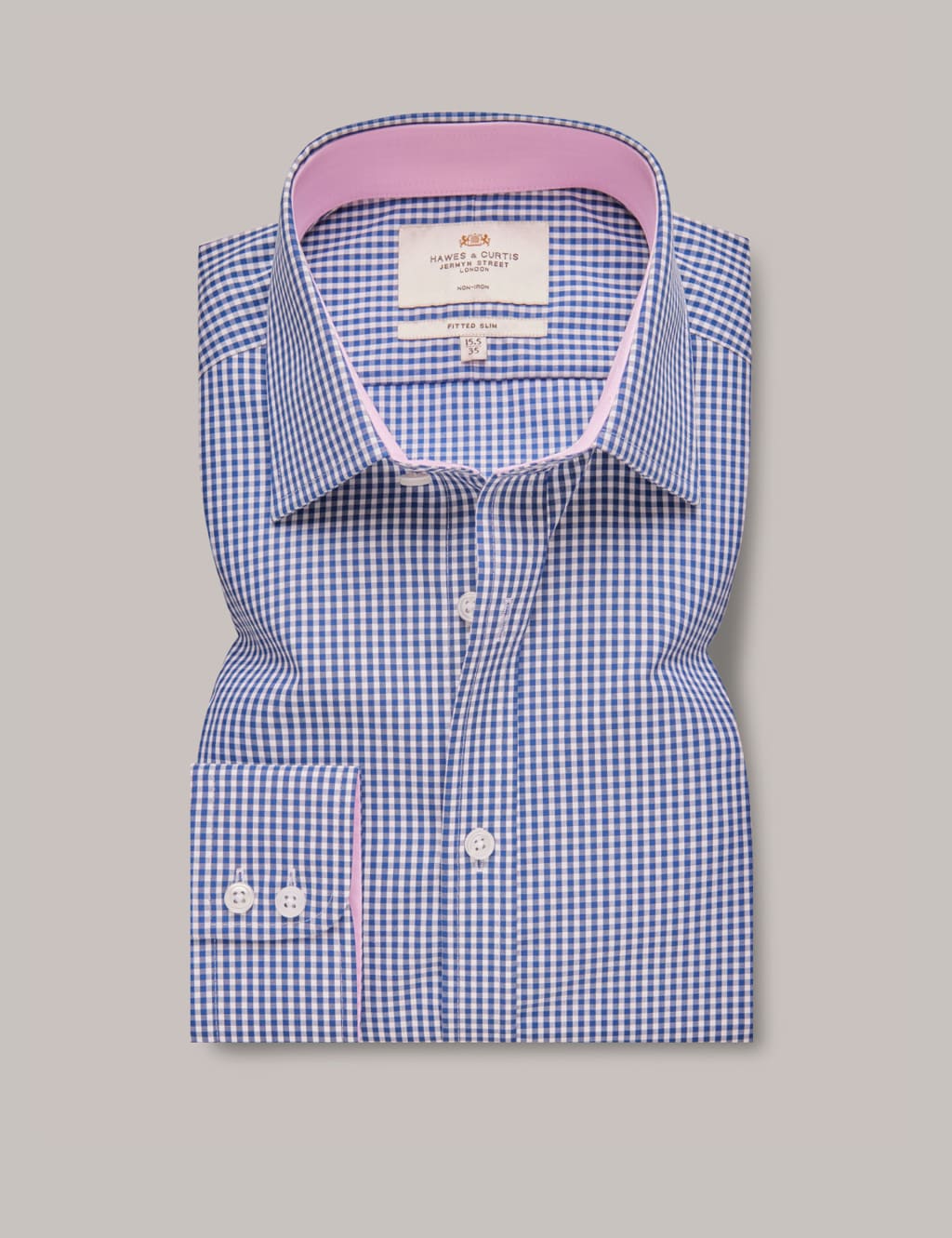 Fitted Slim Non Iron Pure Cotton Check Shirt 1 of 3
