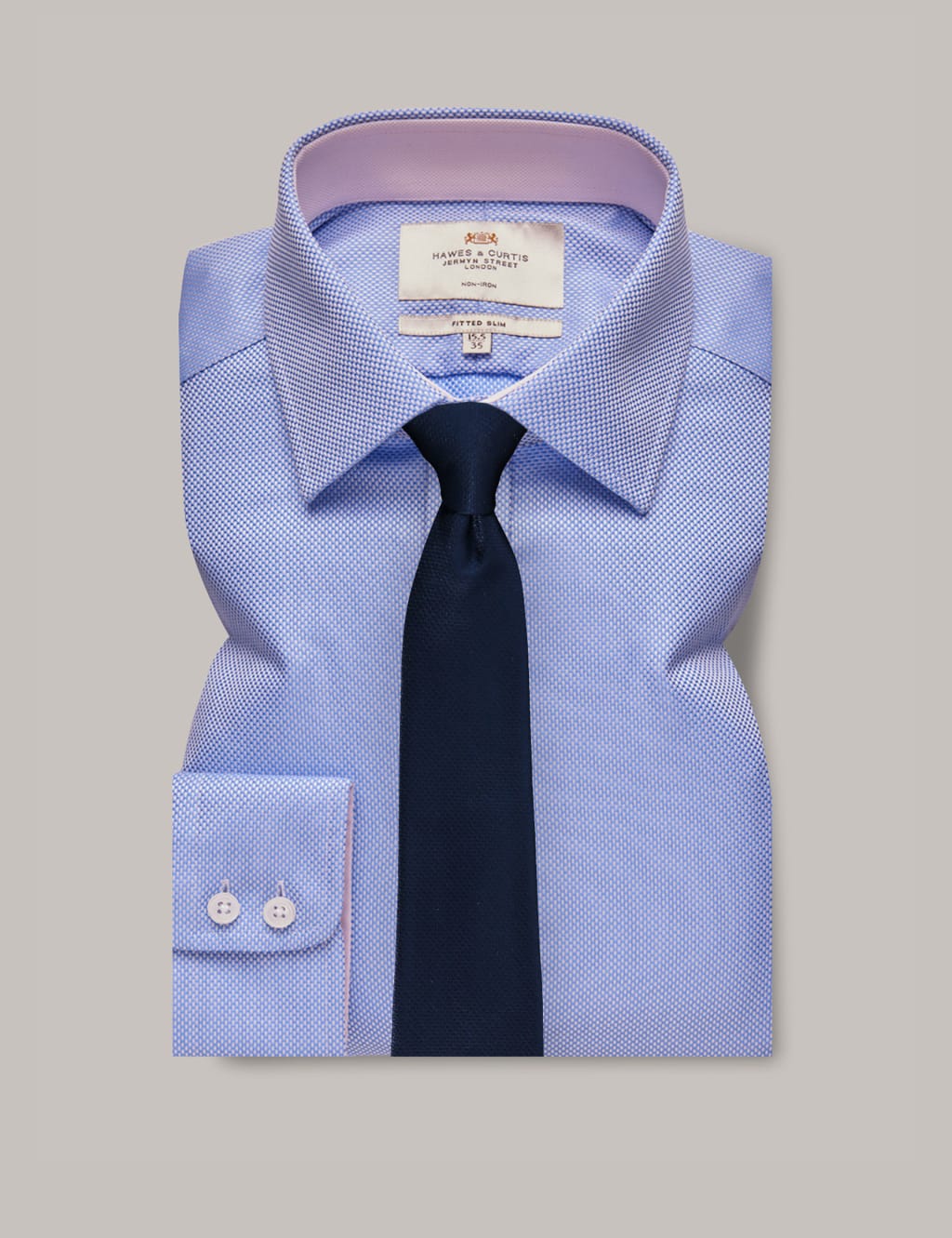 Slim Fit Non Iron Pure Cotton Textured Shirt 2 of 3