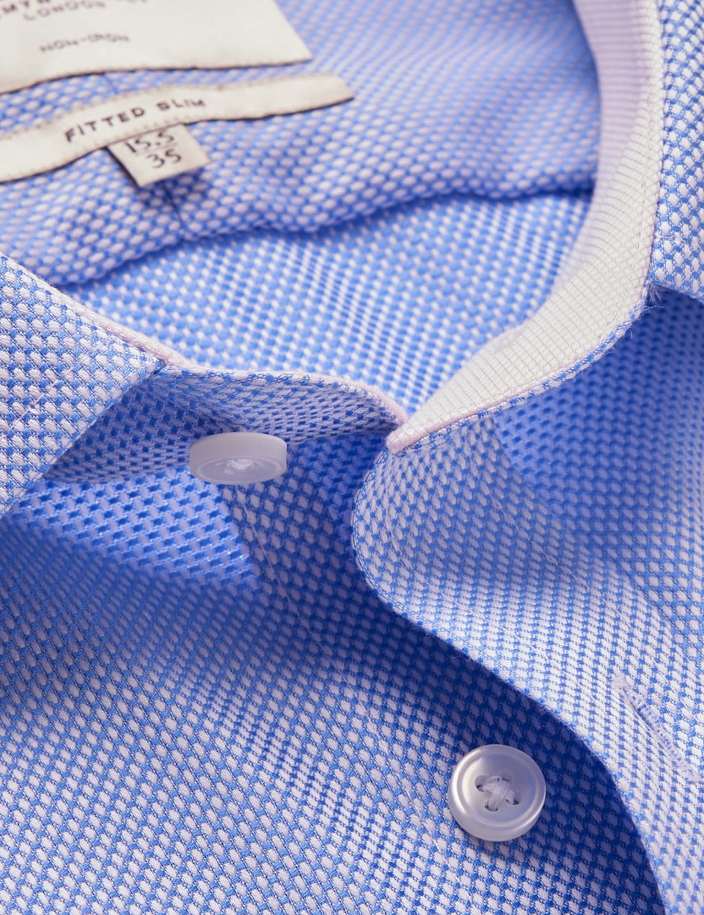Slim Fit Non Iron Pure Cotton Textured Shirt 3 of 3
