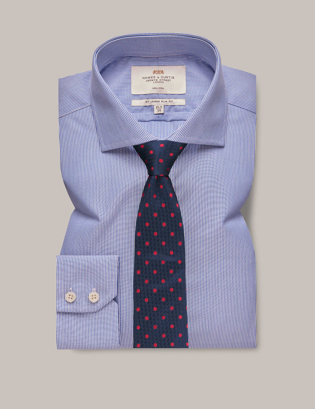 Slim Fit Non Iron Pure Cotton Striped Shirt 2 of 3