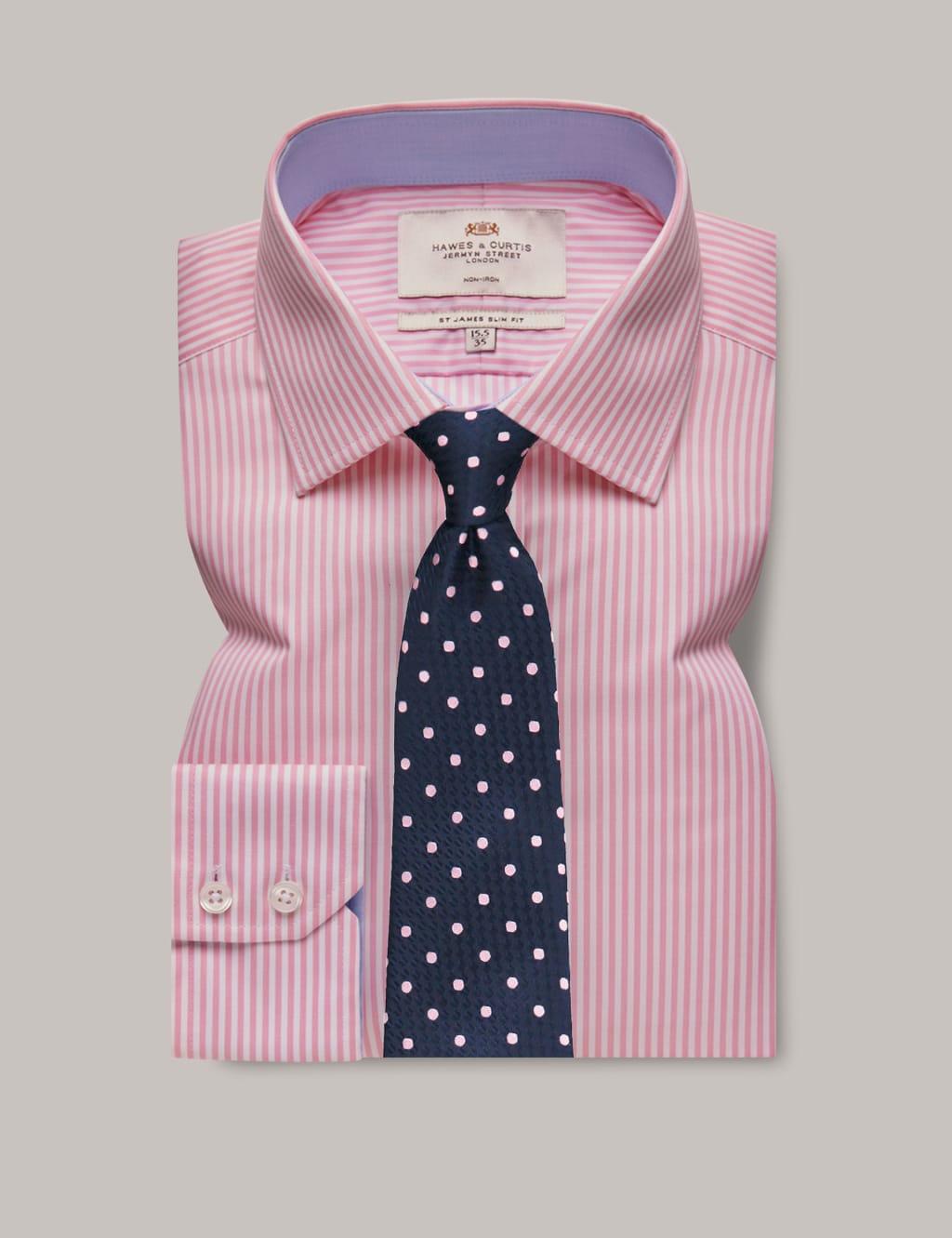 Slim Fit Non Iron Pure Cotton Striped Shirt 2 of 2