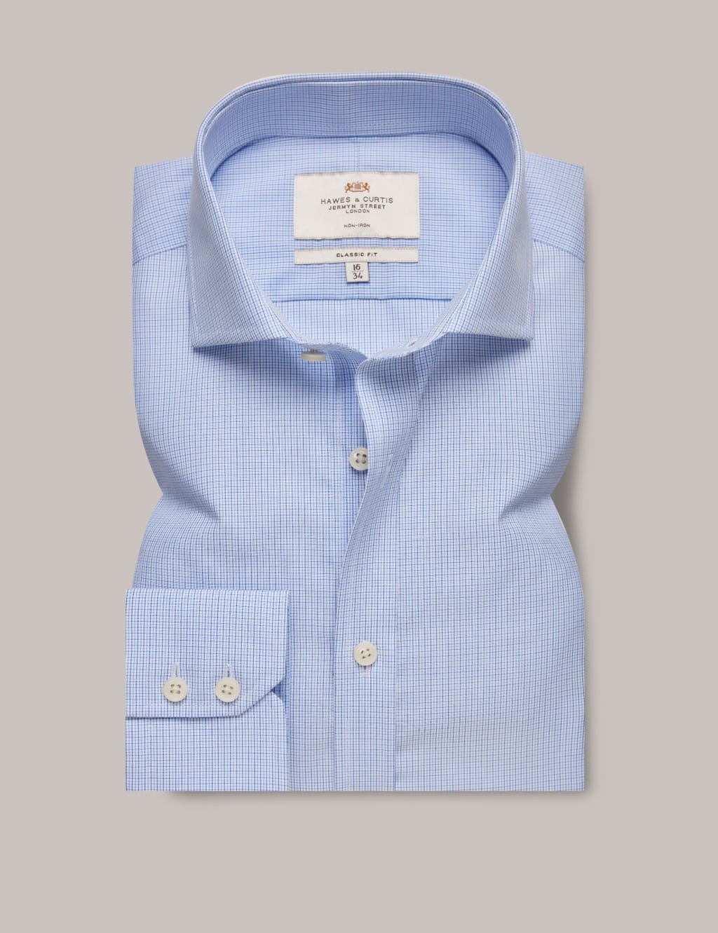 Slim Fit Non Iron Pure Cotton Check Shirt 1 of 3